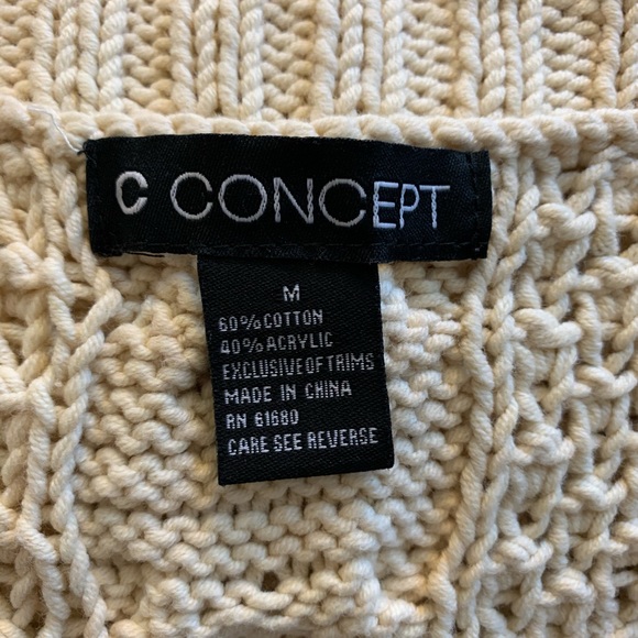 C Concept long cable knit cardigan big snap button - Picture 5 of 6
